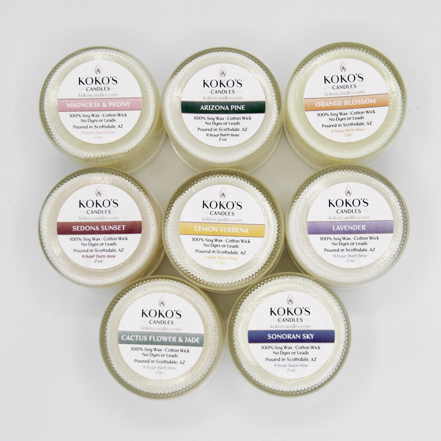 8 Pack Travel Candle Set - Koko's Candles